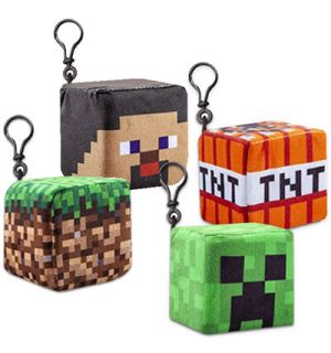 Portachiavi Minecraft (Cubo Peluche Con Clip, Soggetti Vari)