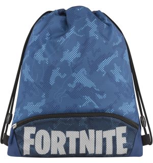 Sacca Zaino Fortnite (Coulisse Con Doppia Tasca, Camouflage Blu)