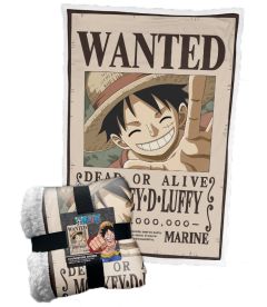 Coperta Sherpa One Piece - Monkey D.Luffy Wanted