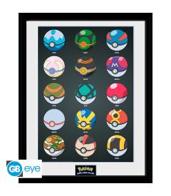 Stampa Pokemon - Pokeballs (Con Cornice)