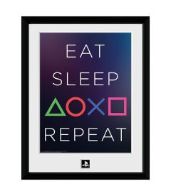 Stampa Playstation - Eat, Sleep, Repeat (Con Cornice)