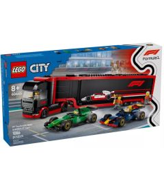 Lego City - F1 Truck With RB20 & AMR24 F1 Cars