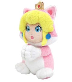 Peluche Super Mario - Principessa Peach Gatto (Con Mani Magnetiche, 19 cm) 