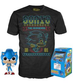 Funko Pop! & Tee Sonic The Hedgehog - Sonic (Taglia XL)