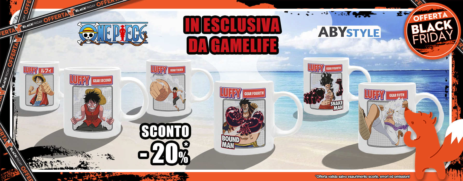 Scopri la promo Black Friday sulle nostre tazze One Piece in esclusiva!